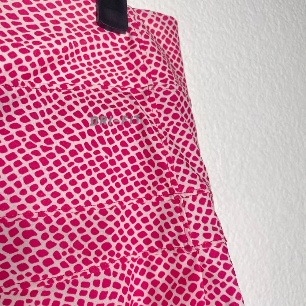 Nike Dri-FIT Tennis Skort Pink White Snakeskin Print Pleated Skirt Womens Large